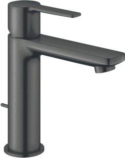 GROHE LINEARE WASTAFELMENGKRAAN S-SIZE TREKWASTE EENGREEPS 1-GATS 180MM HOOGTE 128MM UITLOOP VAST HARD GRAPHITE GEBORSTELD 