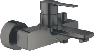 GROHE LINEARE BADMENGKRAAN WAND EENGREEPS 2-GATS MET OMSTELINRICHTING 112MM UITLOOP 150MM G1/2 HARD GRAPHITE GEBORSTELD