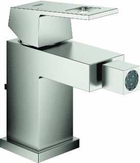 GROHE EUROCUBE BIDETMENGKRAAN S-SIZE TREKWASTE EENGREEPS 1-GATS KOGELMOUSSEUR 139MM HOOGTE 112MM UITLOOP SUPERSTEEL 