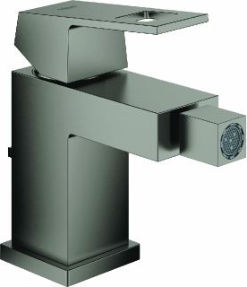 GROHE EUROCUBE BIDETMENGKRAAN S-SIZE TREKWASTE EENGREEPS 1-GATS 139MM HOOGTE 112MM UITLOOP HARD GRAPHITE GEBORSTELD 