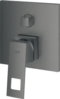 GROHE EUROCUBE INBOUWMENGKRAAN OPBOUWDEEL BAD/DOUCHE EENGREEPS 3-WEG OMSTELINRICHTING HARD GRAPHITE GEBORSTELD 