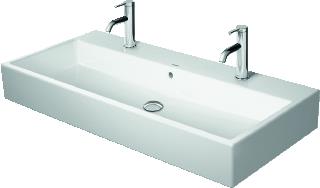 DURAVIT VERO AIR WASTAFEL 1000 MM WIT HOOGGLANS KRAANVLAK MET 1 KRAANGAT OVERLOOP GESLEPEN 