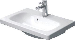 DURAVIT DURASTYLE WASTAFEL 635 MM WIT HOOGGLANS KRAANVLAK MET 1 KRAANGAT OVERLOOP WONDERGLISS 