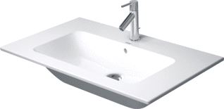 DURAVIT ME BY STARCK WASTAFEL 830 MM WIT HOOGGLANS KRAANVLAK ZONDER KRAANGAT OVERLOOP POSITIE ZEEPDISPENSER: ZONDER 