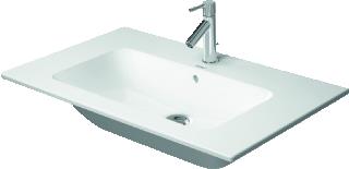 DURAVIT ME BY STARCK WASTAFEL 830 MM WIT HOOGGLANS KRAANVLAK ZONDER KRAANGAT OVERLOOP WONDERGLISS 