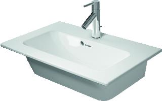 DURAVIT ME BY STARCK WASTAFEL 630 MM WIT HOOGGLANS KRAANVLAK MET 1 KRAANGAT OVERLOOP WONDERGLISS 