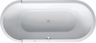 DURAVIT STARCK WHIRLPOOL 1800X800 MM WIT AIR-SYSTEEM VRIJSTAAND ACRYL OMMANTELING ACRYL OVAAL MET 2 SCHUINE ZIJDEN MET AFVOER-OVERLOOPGARNITUUR 