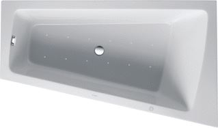 DURAVIT PAIOVA WHIRLPOOL 1700X1000 MM WIT AIR-SYSTEEM HOEK RECHTS AANGEVORMD ACRYL PANEEL ACRYL TRAPEZIUMVORMIG MET 1 SCHUINE ZIJDE MET AFVOER-OVERLOOPGARNITUUR