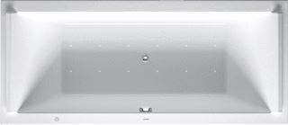 DURAVIT STARCK WHIRLPOOL 1800X800 MM WIT AIR-SYSTEEM INBOUWVERSIE ACRYL RECHTHOEKIG MET 2 SCHUINE ZIJDEN MET AFVOER-OVERLOOPGARNITUUR 