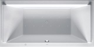 DURAVIT STARCK WHIRLPOOL 1800X900 MM WIT AIR-SYSTEEM INBOUWVERSIE ACRYL RECHTHOEKIG MET 2 SCHUINE ZIJDEN MET AFVOER-OVERLOOPGARNITUUR 