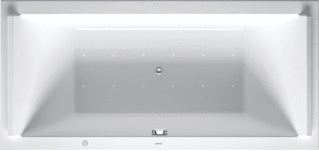 DURAVIT STARCK WHIRLPOOL 1900X900 MM WIT AIR-SYSTEEM INBOUWVERSIE ACRYL RECHTHOEKIG MET 2 SCHUINE ZIJDEN MET AFVOER-OVERLOOPGARNITUUR 