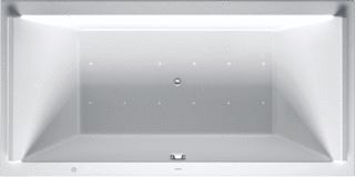 DURAVIT STARCK WHIRLPOOL 2000X1000 MM WIT AIR-SYSTEEM INBOUWVERSIE ACRYL RECHTHOEKIG MET 2 SCHUINE ZIJDEN MET AFVOER-OVERLOOPGARNITUUR 