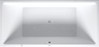 DURAVIT VERO AIR WHIRLPOOL 1900X900 MM WIT AIR-SYSTEEM INBOUWVERSIE ACRYL RECHTHOEKIG MET 2 SCHUINE ZIJDEN MET AFVOER-OVERLOOPGARNITUUR 