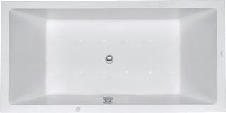 DURAVIT STARCK WHIRLPOOL 1800X900 MM WIT AIR-SYSTEEM INBOUWVERSIE ACRYL RECHTHOEKIG MET 2 SCHUINE ZIJDEN MET AFVOER-OVERLOOPGARNITUUR 