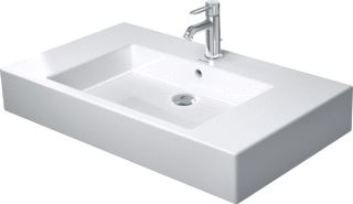 DURAVIT VERO MEUBELWASTAFEL MET KRAANGAT MET OVERLOOP 85X49CM MET WG WIT 