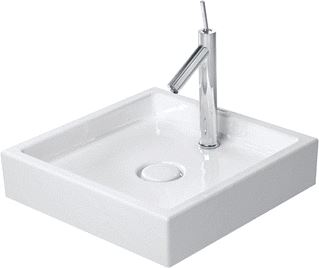 DURAVIT STARCK 1 OPZETWASTAFEL 47 X 47 CM WIT 1 KRAANGAT ZONDER OVERLOOP GESLEPEN 