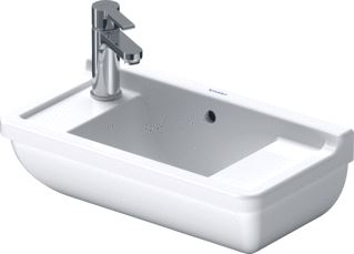 DURAVIT STARCK 3 FONTEIN MET VOORGESTOKEN GAT LINKS/RECHTS 50X26CM MET WG WIT 