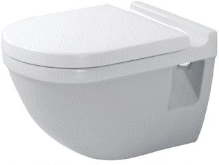 DURAVIT STARCK 3 WANDWC 540 MM WIT HOOGGLANS DIEPSPOELER GESLOTEN 3 L / 4,5 L PK WONDERGLISS 