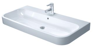 DURAVIT HAPPYD 2 MEUBELWASTAFEL GESLEPEN MET OVERLOOP MET 1 KRAANGAT 100X50.5CM WIT 