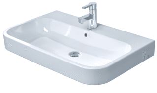 DURAVIT HAPPYD 2 MEUBELWASTAFEL GESLEPEN MET OVERLOOP MET 1 KRAANGAT 80X50.5CM MET WG WIT 