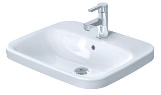 DURAVIT DURASTYLE INBOUWWASTAFEL 560 MM WIT HOOGGLANS KRAANVLAK MET 1 KRAANGAT OVERLOOP WONDERGLISS 