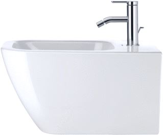 DURAVIT HAPPYD 2 WANDBIDET 35.5X54CM MET OVERLOOP MET KRAANGAT WIT 