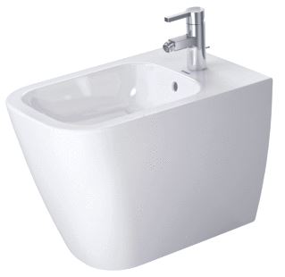 DURAVIT HAPPYD 2 STAAND BIDET BACK TO WALL INCL. BEVESTIGING 36.5X57CM MET OVERLOOP MET KRAANGAT WIT 