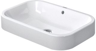 DURAVIT HAPPYD 2 OPZETKOM RECHTHOEKIG MET OVERLOOP ZONDER KRAANGAT 60X40CM INCL. BEVESTIGING WIT 