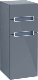 VILLEROY & BOCH SUBWAY 2.0 ZIJKAST 1 DEUR 2 SCHUIFLADEN 356 X 857 X 370 MM GLOSSY GREY / GLASS SILVER GREY