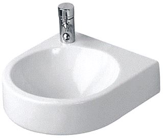 DURAVIT ARCHITEC FONTEINTJE 360 MM WIT HOOGGLANS KRAANVLAK AANTAL KRAANGATEN PER WASBAK: 1 