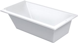 DURAVIT STARCK BAD 1700X900 MM KLEUR BINNENKANT WIT INBOUWVERSIE ACRYL RECHTHOEKIG MET 1 SCHUINE ZIJDE OVERLOOP 