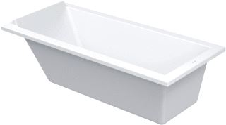 DURAVIT STARCK BAD 1700X750 MM KLEUR BINNENKANT WIT INBOUWVERSIE ACRYL RECHTHOEKIG MET 1 SCHUINE ZIJDE OVERLOOP 