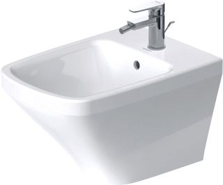 DURAVIT DURASTYLE WANDBIDET 540 MM WIT HOOGGLANS KRAANVLAK MET 1 KRAANGAT OVERLOOP DURAFIX 