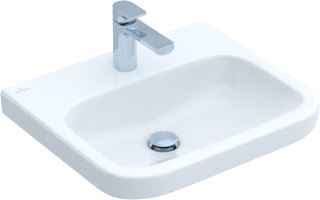 VILLEROY & BOCH ARCHITECTURA WASTAFEL 550X470 MM ZONDER OVERLOOP 1 KRAANGAT CERAMICPLUS ALPINE WIT 