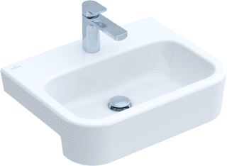 VILLEROY & BOCH ARCHITECTURA SEMI-INBOUW WASTAFEL 550X430 MM ZONDER OVERLOOP 1 KRAANGAT CERAMICPLUS ALPINE WIT 