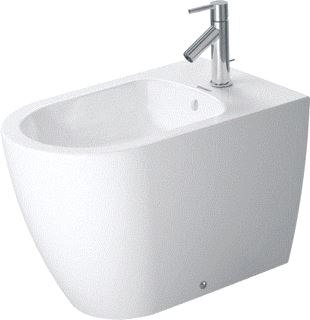 DURAVIT ME BY STARCK STAAND BIDET 600 MM WIT HOOGGLANS KRAANVLAK MET 1 KRAANGAT OVERLOOP WONDERGLISS 