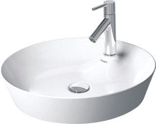 DURAVIT CAPE COD OPZETWASTAFEL 480 MM WIT HOOGGLANS MET KRAANGAT WONDERGLISS 