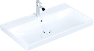 VILLEROY & BOCH AVENTO MEUBELWASTAFEL 3-GATS ARMATUUR MIDDEL KRAANGAT DOORG OVERLOOP 800 X 470MM (BXD) APLINE WIT KERAMIEKPLUS 