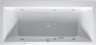 DURAVIT VERO WHIRLPOOL 1900X900 MM WIT JET-SYSTEEM INBOUWVERSIE ACRYL RECHTHOEKIG MET 2 SCHUINE ZIJDEN MET AFVOER-OVERLOOPGARNITUUR 