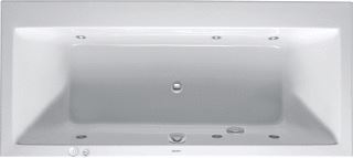 DURAVIT VERO WHIRLPOOL 1800X800 MM WIT JET-SYSTEEM INBOUWVERSIE ACRYL RECHTHOEKIG MET 2 SCHUINE ZIJDEN MET AFVOER-OVERLOOPGARNITUUR 