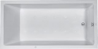 DURAVIT STARCK WHIRLPOOL 1800X900 MM WIT COMBI-SYSTEEM L INBOUWVERSIE ACRYL RECHTHOEKIG MET 1 SCHUINE ZIJDE MET AFVOER-OVERLOOPGARNITUUR 