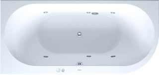 DURAVIT DARLING NEW WHIRLPOOL 1900X900 MM WIT JET-SYSTEEM HOEK LINKS ACRYL OMMANTELING ACRYL RECHTHOEKIG MET 2 SCHUINE ZIJDEN MET AFVOER-OVERLOOPGARNITUUR 