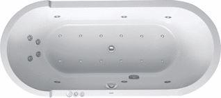 DURAVIT STARCK WHIRLPOOL 1800X800 MM WIT COMBI-SYSTEEM P INBOUWVERSIE ACRYL OVAAL MET 2 SCHUINE ZIJDEN MET AFVOER-OVERLOOPGARNITUUR 