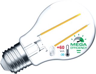 MEGAMAN A60 2.3/40W 2700K A LABEL E27 LED PEER KOGELLAMP FILAMENT HELDER 