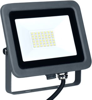 BAILEY LED SCHIJNWERPER 2.0 30W 3300LM 6500K 220V-240V IP65 IK08 ALU BEHUIZING GRIJS 110° 0.5M KABEL LED FLOODLIGHT/BOUWLAMP