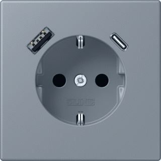 JUNG WCD MET R/A + LADER USB A+C SAF+ LC32011