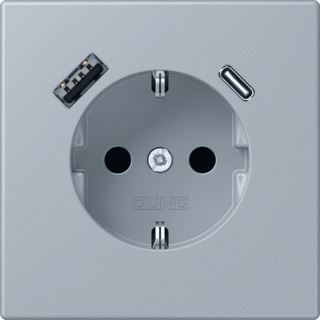 JUNG WCD MET R/A + LADER USB A+C SAF+ LC32012