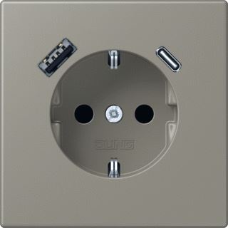 JUNG WCD MET R/A + LADER USB A+C SAF+ LC32141