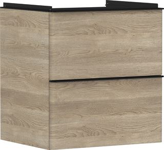 HANSGROHE XELU Q MEUBEL NATURAL OAK 580/475 MET 2 LADES WASTAFEL 