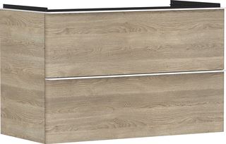 HANSGROHE XELU Q MEUBEL NATURAL OAK 980/475 MET 2 LADES WASTAFEL 